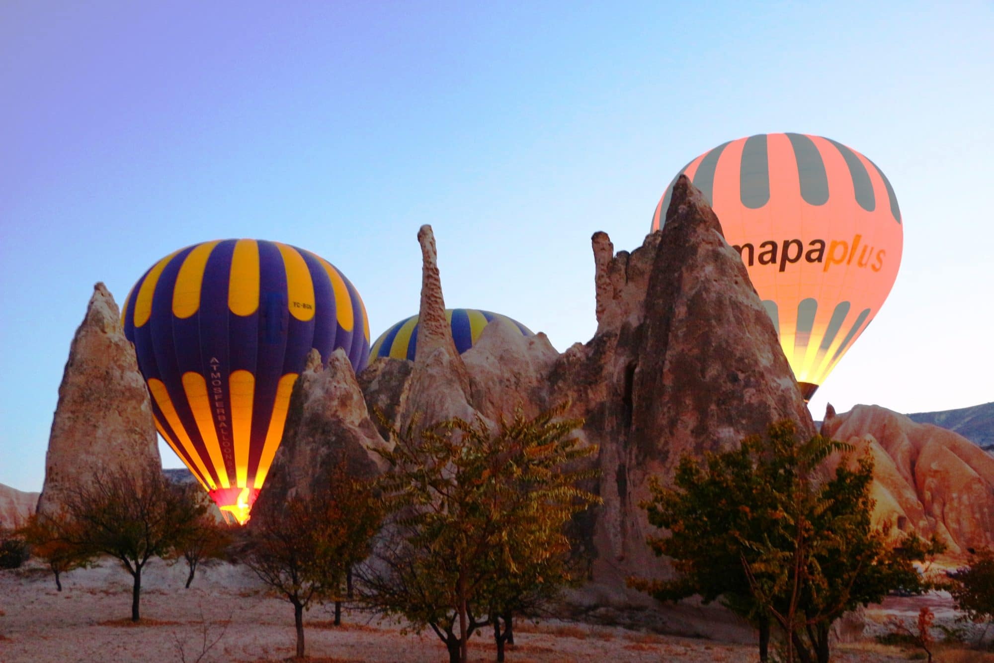 montgolfiere en cappadoce decollage